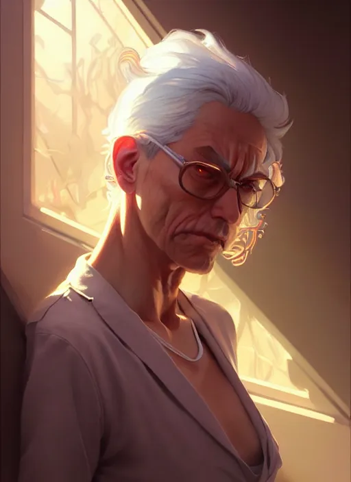 Image similar to ultra realistic illustration, rick sanchez. intricate, highly detailed, digital painting, artstation, concept art, smooth, sharp focus, illustration, art by artgerm and greg rutkowski and alphonse mucha and wlop