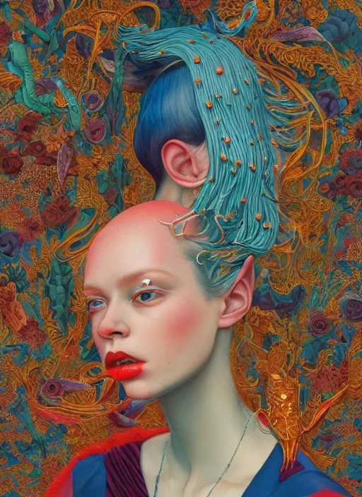 Image similar to vogue : : by martine johanna and simon stalenhag and chie yoshii and casey weldon and wlop : : ornate, dynamic, particulate, rich colors, intricate, elegant, highly detailed, centered, artstation, smooth, sharp focus, octane render, 3 d