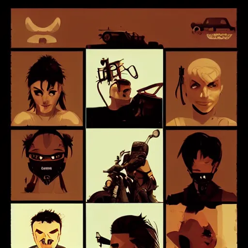 Image similar to face icon stylized minimalist mad max : fury road, loftis, cory behance hd by jesper ejsing, by rhads, makoto shinkai and lois van baarle, ilya kuvshinov, rossdraws global illumination