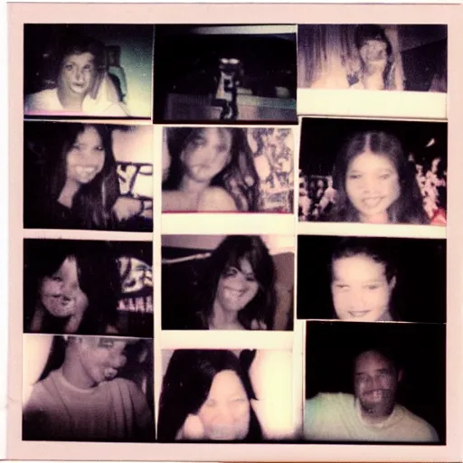 Prompt: polaroids from a college party in 2 0 0 2