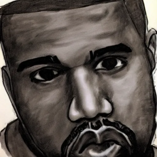 Image similar to poorly sketched kanye west, heavy ink