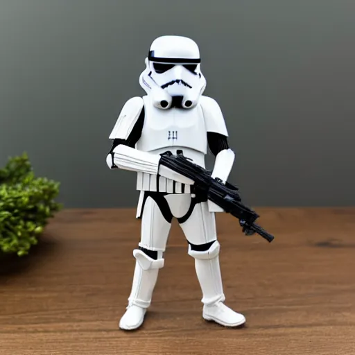 Image similar to yannic kilcher cosplay stormtrooper, stop motion vinyl action figure, plastic, toy, butcher billy style