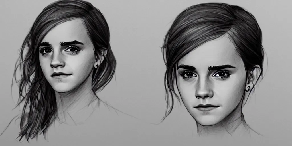 Prompt: “ poorly drawn portrait of emma watson by a tired irritated toddler, unreal engine, tending in artstation ”