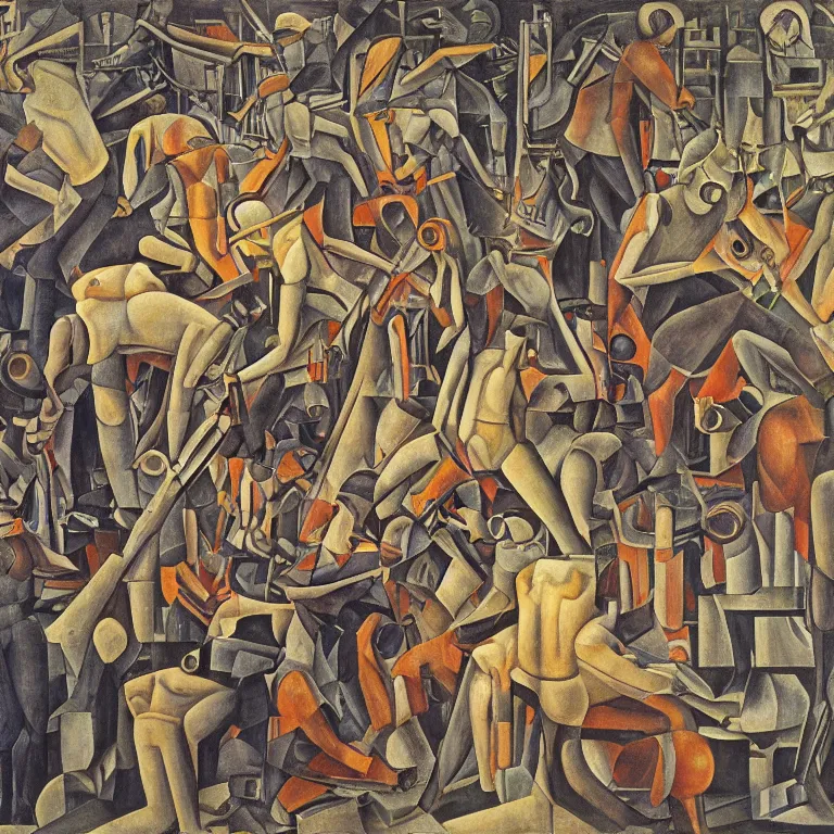 Image similar to cyborg worker revolution in the square diego rivera and georg scholz highly detailed