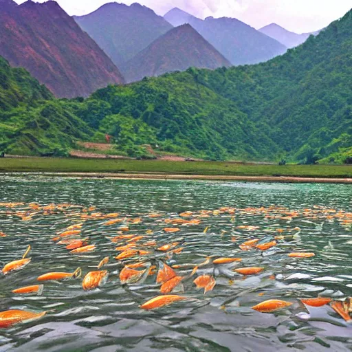 Image similar to Fish eats khinkali photo