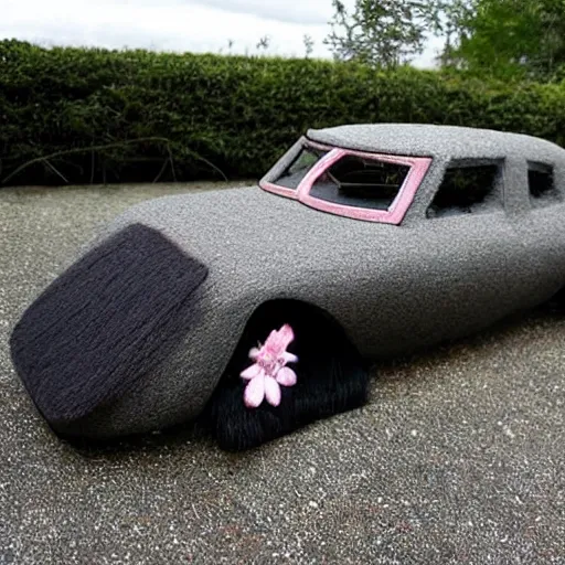 Image similar to a car made out of hair