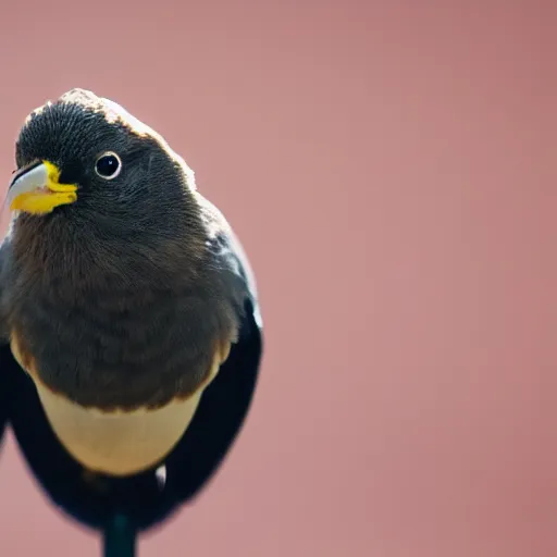 Image similar to A photograph of a bird wearing headphones and speaking into a microphone