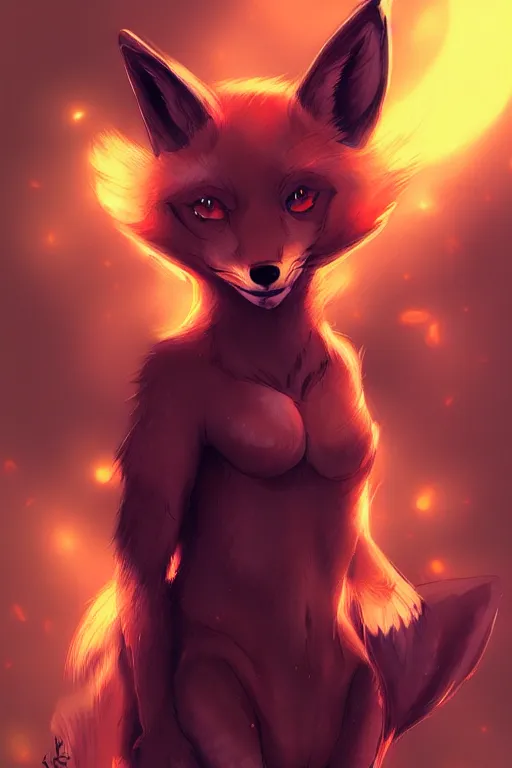 Image similar to a fox fursona, trending on artstation, by kawacy, furry art, digital art, cyberpunk, high quality, backlighting