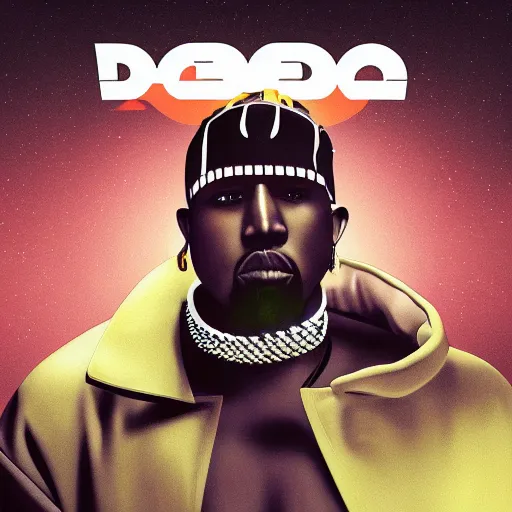 Image similar to futuristic rap album cover for Kanye West DONDA 2 designed by Virgil Abloh, HD, artstation