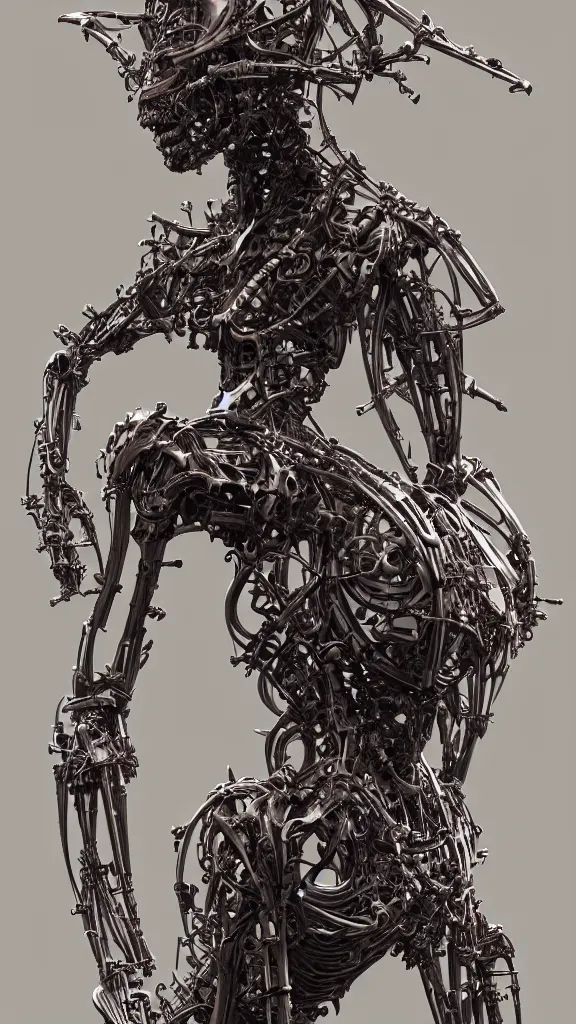 Image similar to highly detailed full body sketch of a biomechanical automaton, grotesque, bizarr, fleshy, digital art, concept art, character art, studio lightning, dark colors, intricate, masterpiece, photorealistic, hiperrealistic, sharp focus, high contrast, Unreal Engine 5