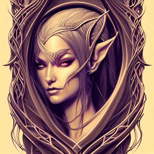 Image similar to digital art, centered elven ,intricate, veins, by James Jean and by artgerm , head and shoulders, ultradetailed, charachter design, concept art, trending on artstation,