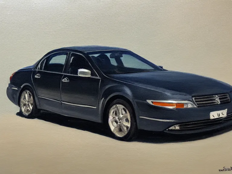 Prompt: car on white background, Oil Painting