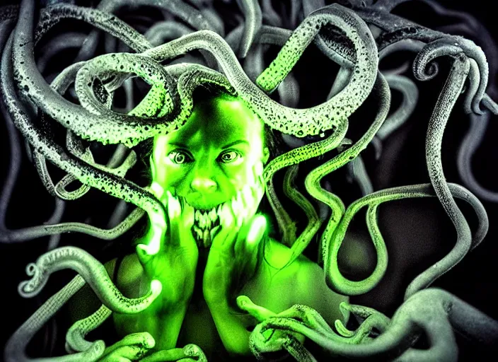 Prompt: dark mythology demons, psycho stupid fuck it insane, looks like tentacles but cant seem to confirm, cinematic lighting, psychedelic photoluminescence experience, various refining methods, micro macro autofocus, ultra definition, award winning photo, to hell with you, devianart craze, photograph taken by michael komarck