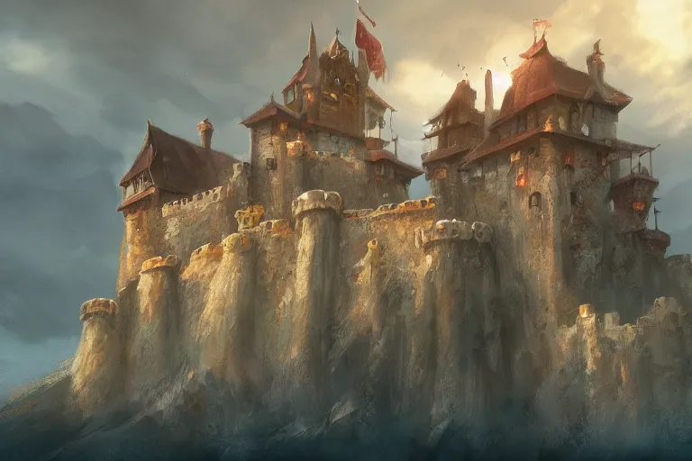 Image similar to the castle of the wind, concept art, artstation