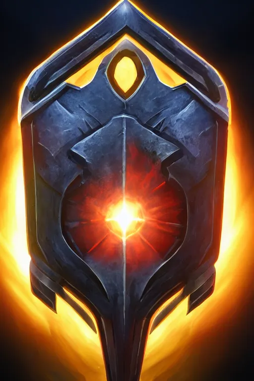 Image similar to shield fantasy epic legends game icon stylized digital illustration radiating a glowing aura global illumination ray tracing hdr fanart arstation by ian pesty and katarzyna da „ bek - chmiel