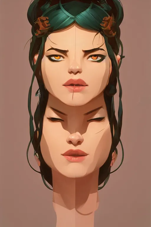 Image similar to face icon vector minimalist portrait goddess gaea, loftis, cory behance hd by jesper ejsing, by rhads, makoto shinkai and lois van baarle, ilya kuvshinov, rossdraws global illumination