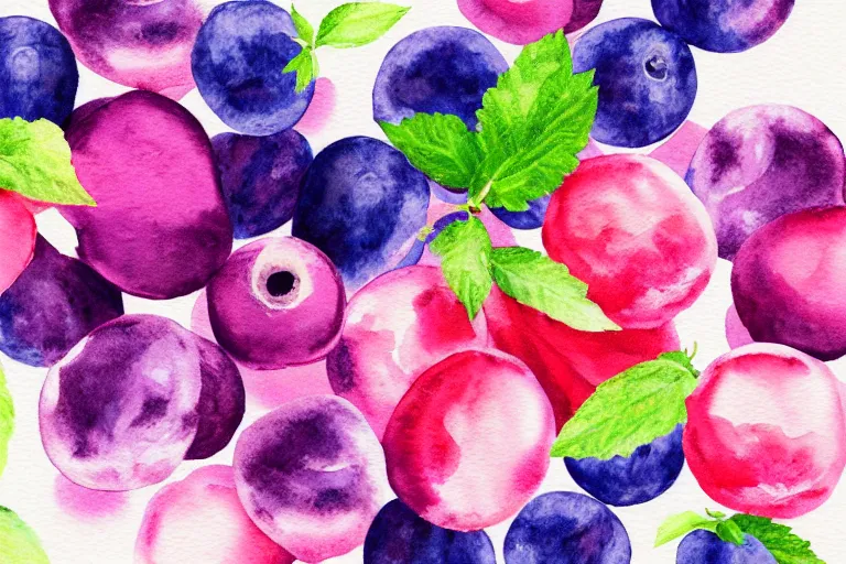 Image similar to dreamberry creamscape, watercolor album art, highly detailed, sharp, film, soft lighting