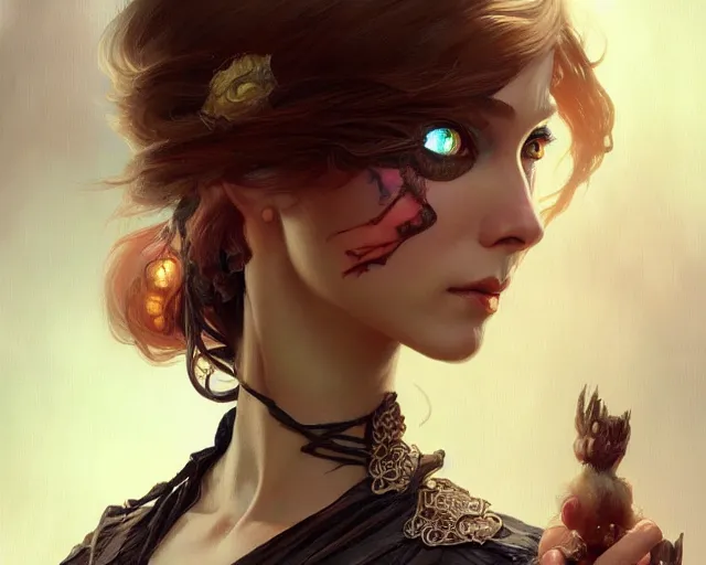 Prompt: fractured doll face, deep focus, d & d, fantasy, intricate, elegant, highly detailed, digital painting, artstation, concept art, matte, sharp focus, illustration, hearthstone, art by artgerm and greg rutkowski and alphonse mucha