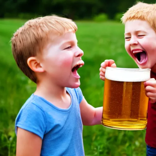 Image similar to children have fun with beer