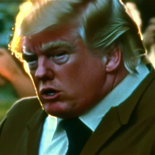 Image similar to philip seymour hoffman is donald trump, platoon ( 1 9 8 6 ), cinematic shot