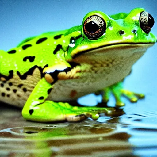 Prompt: Lady Frog photograph, sharp focus, realistic