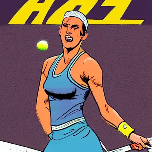 Prompt: in the style of Rafael Albuquerque comic art, Genie Bouchard winning Wimbledon.