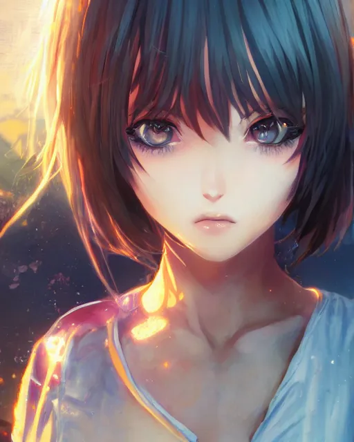 Image similar to saimin illustration of an anime girl's eyes being mind controlled by artgerm and wlop and greg rutkowski, digital art, extreme detail, realistic lighting, cinematic composition, concept art, sharp focus, colorful, photorealistic eyes, 8 k