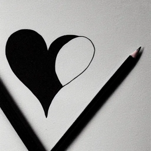 Prompt: pencil line drawing, black and white, clean, logo of an heart with a stylized human body form inside