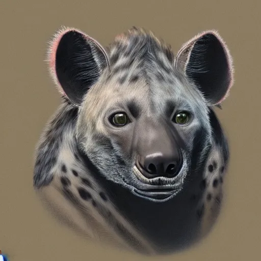 Prompt: a portrait of a hyena character, in the style of wayne barlowe