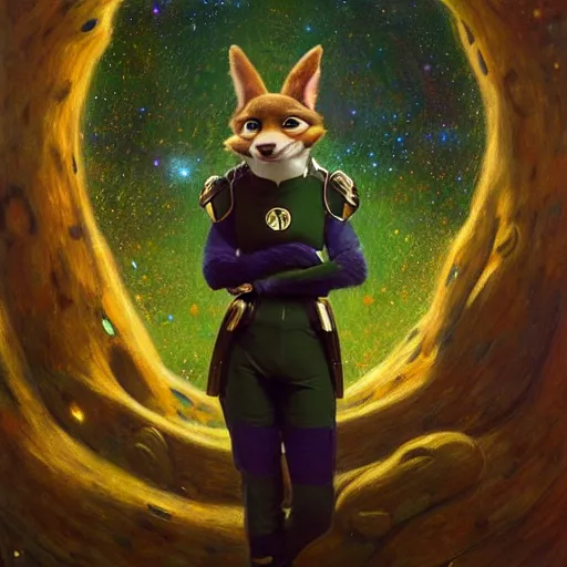 Prompt: a portrait of an female canine alien scales in starfleet uniform at night in a dark forest. zootopia fursona furaffinity furry art detailed face painting by gaston bussiere craig mullins jc leyendecker gustav klimt artgerm greg rutkowski furry