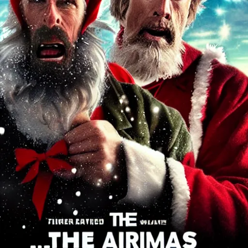 Prompt: the war on christmas, michael bay, movie poster