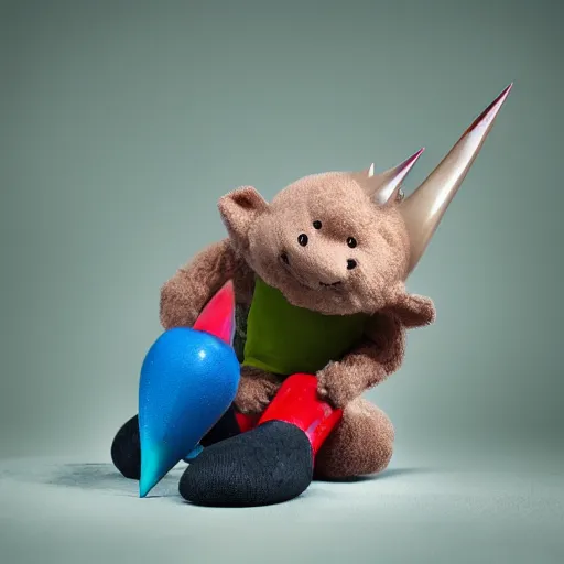 Image similar to fisher price bat with spikes, uncropped, photography, realistic