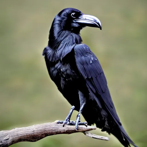 Prompt: raven sitting on a branch. highly detailed.