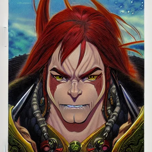 Image similar to prompt : portrait of warcraft character painted in miyazaki color style drawn by katsuhiro otomo and takato yamamoto, inspired by fables, china doll face, smooth face feature, intricate oil painting, high detail, sharp high detail, manga and anime 2 0 0 0