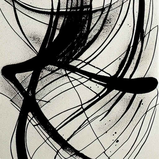 Prompt: zen ink abstract modern art