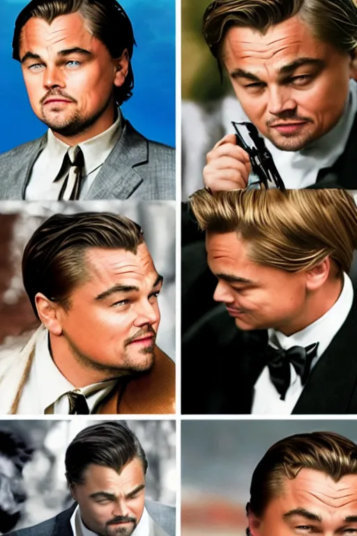 Image similar to a romantic comedy poster staring Leonardo DiCaprio