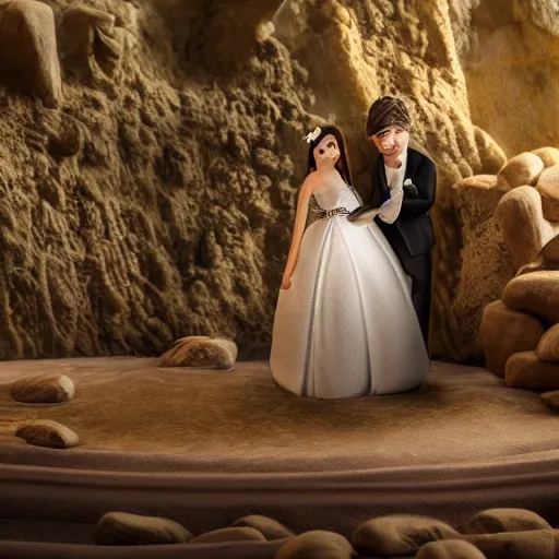 Prompt: caveman in a suite getting married in real life, intricate, highly detailed, detailed, hyper realistic, 4 k, 8 k uhd, realistic, great detail