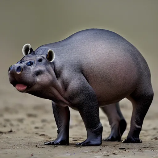 Image similar to photo of a hippopotamus raccoon hybrid