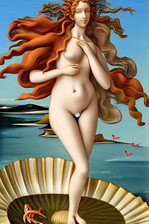 Prompt: beautiful portrait of a woman, the birth of venus collectable toy action figure