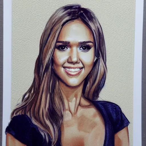 Prompt: a portret of Jessica alba, by Johanna, Martine