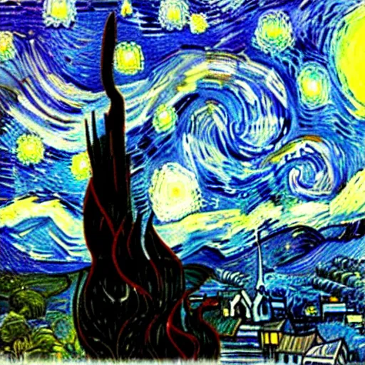 Image similar to a bottle on display filled by the sky painting by van gogh starry night, by van gogh