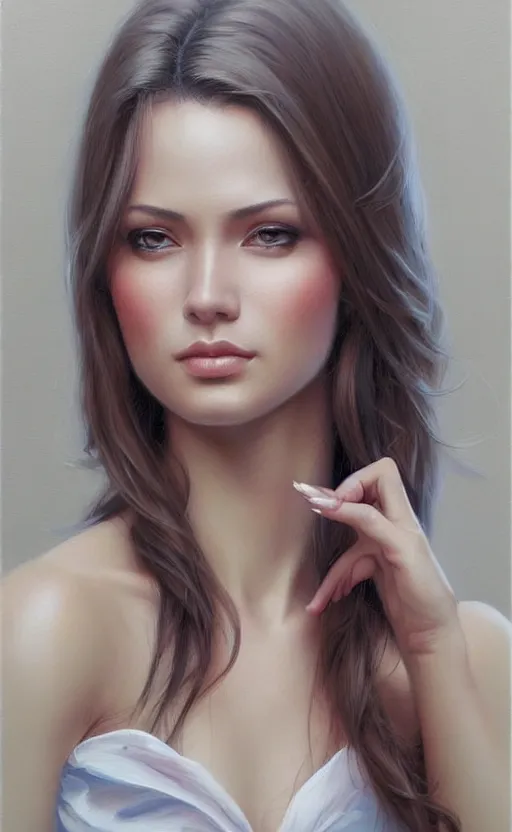 Image similar to full length photo of a gorgeous young woman in the style of stefan kostic, realistic, sharp focus, 8k high definition, insanely detailed, intricate, elegant, art by stanley lau and artgerm