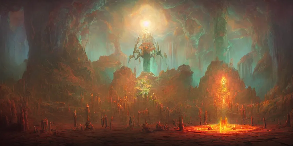 Image similar to ancient psychedelic ritual by Tyler Edlin by Anato Finnstark, ultra detailed, dramatic light, digital painting, trending on artstation