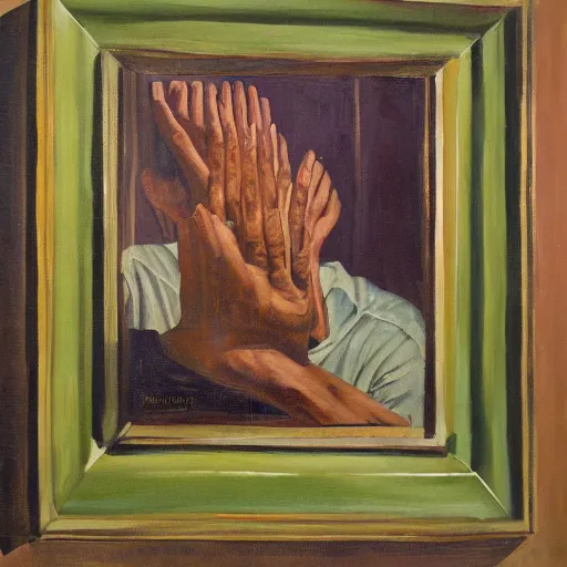 Image similar to A Python programmer's despair, oil on canvas, 1963