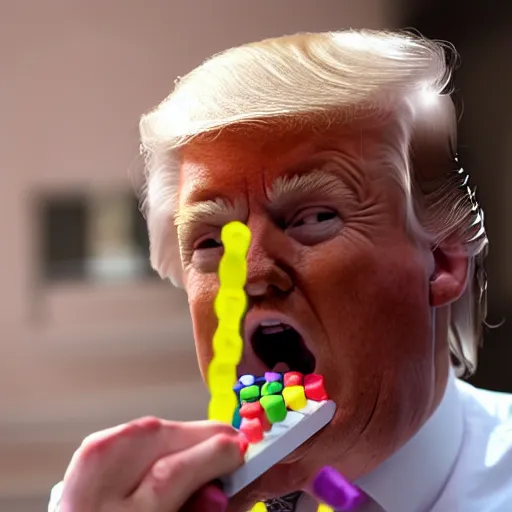 Image similar to photo of donald trump eating crayons