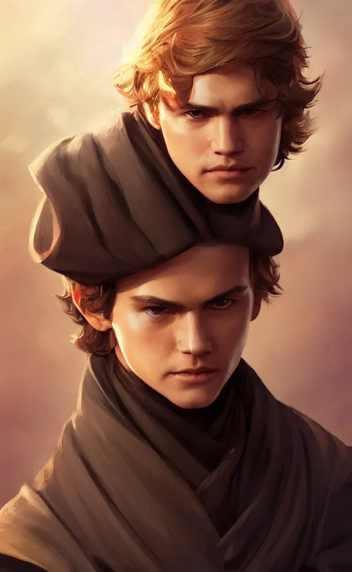 Prompt: anakin skywalker, highly detailed, digital painting, artstation, facing camera, concept art, smooth, sharp focus, illustration, art by artgerm and greg rutkowski, high definition digital art, dramatic lighting, in the style of ilya kuvshinov and Ross tran