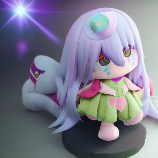 Prompt: cute fumo plush of a girl who can wield the power of the sun, lens flare, vray