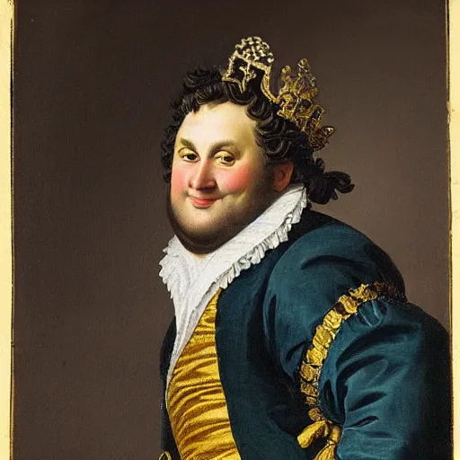 Image similar to A rococo portrait of a neckbeard as the King of France, by Jacques-Louis David, Réunion des Musées Nationaux, Louvre Catalogue photography