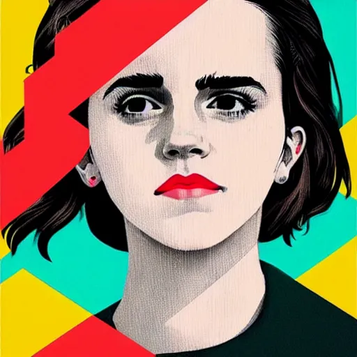 Image similar to Emma Watson profile picture by Sachin Teng, asymmetrical, Organic Painting , Matte Painting, geometric shapes, hard edges, graffiti, street art:2 by Sachin Teng:4