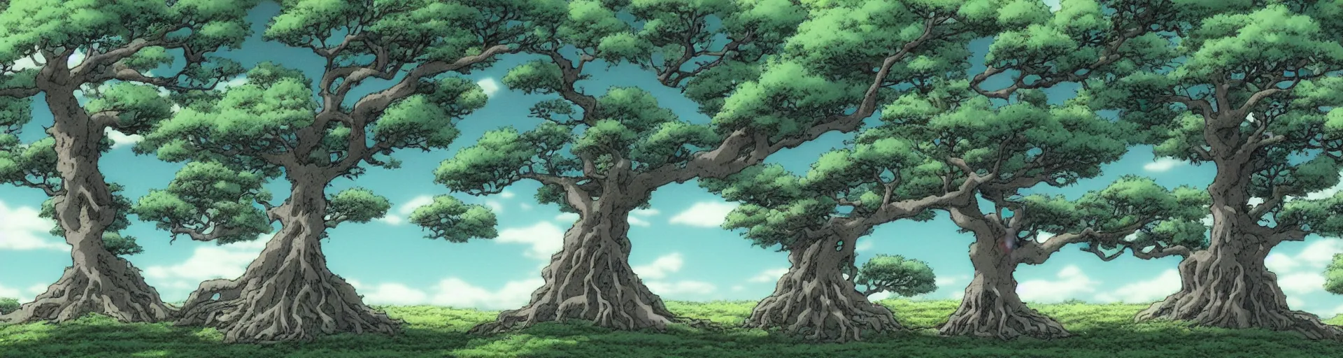 Prompt: a landscape of a single ancient ash tree, by miyazaki, castle in the sky, animated, anime, illustrated